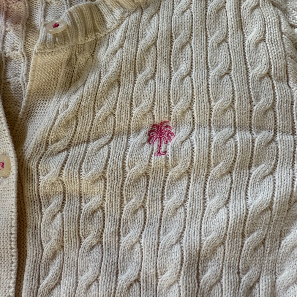 Lilly Pulitzer cream cardigan cotton girls M 6-7 - Picture 6 of 6